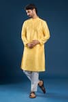 Buy_Arihant Rai Sinha_Yellow Silk, Cotton Light Dupion Kurta Set _at_Aza_Fashions