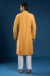 Shop_Arihant Rai Sinha_Mustard Cotton Silk Kurta And Cream Pant Set _at_Aza_Fashions