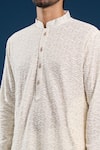Buy_Arihant Rai Sinha_Beige Georgette, Cotton Embroidery, Sequins Thread Kurta Set 