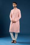 Buy Arihant Rai Sinha Peach Cotton, Polyester Embroidery Chikankari Printed Kurta And Pyjama Set at Aza Fashions Buy_Arihant Rai Sinha_Peach Cotton, Polyester Embroidery Chikankari Printed Kurta And Pyjama Set _at_Aza_Fashions
