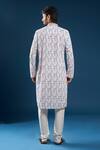 Shop_Arihant Rai Sinha_Pink Cotton, Polyester Embroidery Chikankari Printed Kurta And Pyjama Set _at_Aza_Fashions
