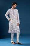 Buy_Arihant Rai Sinha_Pink Cotton, Polyester Embroidery Chikankari Printed Kurta And Pyjama Set _Online_at_Aza_Fashions