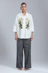 Shop_Dhruv Kapoor_White Embroidery Collared Floral Kaftan Shirt _Online_at_Aza_Fashions