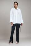 Buy_Dhruv Kapoor_White Embroidery Collared Celestial Oversized Shirt _at_Aza_Fashions