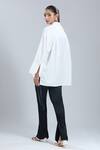 Shop_Dhruv Kapoor_White Embroidery Collared Celestial Oversized Shirt _at_Aza_Fashions