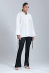 Buy_Dhruv Kapoor_White Embroidery Collared Celestial Oversized Shirt _Online_at_Aza_Fashions
