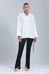 Shop_Dhruv Kapoor_White Embroidery Collared Celestial Oversized Shirt _Online_at_Aza_Fashions
