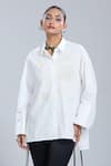 Buy_Dhruv Kapoor_White Embroidery Collared Celestial Oversized Shirt 