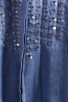 Buy_Dhruv Kapoor_Blue Sequins Collared Crystal Grid Long Shirt _Online_at_Aza_Fashions