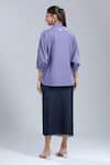 Shop_Dhruv Kapoor_Purple Embroidery Collared Lavender Batwing Shirt _at_Aza_Fashions