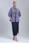 Buy_Dhruv Kapoor_Purple Embroidery Collared Lavender Batwing Shirt _Online_at_Aza_Fashions