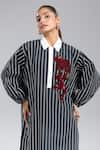 Shop_Dhruv Kapoor_Multi Color Sequins Collared Striper Stem Shirt Dress _Online_at_Aza_Fashions