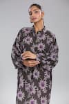 Dhruv Kapoor_Multi Color Collared Luminous Shirt Dress _Online_at_Aza_Fashions