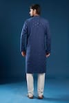 Shop_Arihant Rai Sinha_Navy Polyester, Cotton Embroidery Blue Kurta Pyjama Set _at_Aza_Fashions