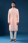 Shop_Arihant Rai Sinha_Pink Georgette, Polyester, Cotton Embroidery Chikankari Baby Kurta Pyjama Set _Online_at_Aza_Fashions