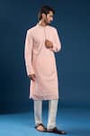 Arihant Rai Sinha_Pink Georgette, Polyester, Cotton Embroidery Chikankari Baby Kurta Pyjama Set _at_Aza_Fashions
