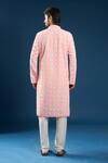 Shop_Arihant Rai Sinha_Pink Georgette, Polyester, Cotton Embroidery Chikankari Kurta And Pyjama Set _at_Aza_Fashions