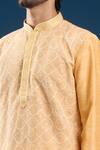 Buy_Arihant Rai Sinha_Peach Polyester, Cotton Embroidery Kurta And Pyjama Set 