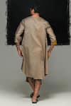 Shop_Urvashi Kaur_Gray Designer Handwoven Cotton Silk Kurta _at_Aza_Fashions