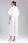 Shop_Dhruv Kapoor_White Embroidery Collared Floral Oversized Dress _at_Aza_Fashions