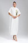 Buy_Dhruv Kapoor_White Embroidery Collared Floral Oversized Dress _Online_at_Aza_Fashions