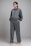 Buy_Dhruv Kapoor_Blue Multi Striped Wide-leg Jeans _at_Aza_Fashions