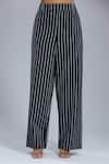 Shop_Dhruv Kapoor_Blue Multi Striped Wide-leg Jeans _at_Aza_Fashions