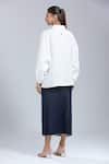 Shop_Dhruv Kapoor_White Crystals Collared Grid Batwing Shirt _at_Aza_Fashions