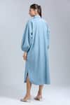 Shop_Dhruv Kapoor_Blue Sequins Collared Stem Shirt Dress _at_Aza_Fashions