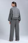 Shop_Dhruv Kapoor_Blue Embroidery Collared Multi Striper Stem Jacket _at_Aza_Fashions