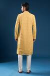Shop_Arihant Rai Sinha_Mustard Georgette, Polyester, Cotton Embroidery Chikankari Yellow Kurta Set _at_Aza_Fashions