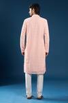 Shop_Arihant Rai Sinha_Pink Georgette, Polyester, Cotton Embroidery Chikankari Baby Kurta Pyjama Set _at_Aza_Fashions