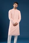 Shop_Arihant Rai Sinha_Pink Georgette, Polyester, Cotton Embroidery Chikankari Baby Kurta Pyjama Set _Online_at_Aza_Fashions