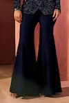 Buy_Aneesh Agarwaal_Navy Net, Silk Beads Blue Sequin Blazer And Sharara Set _Online_at_Aza_Fashions
