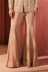 Aneesh Agarwaal_Beige Net, Silk, Chiffon Sequins, Embroidery Embellished Jacket And Sharara Set _Online_at_Aza_Fashions