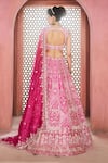 Shop_Aneesh Agarwaal_Pink , , Sequins, Zari, Designer Rani Lehenga Set _at_Aza_Fashions