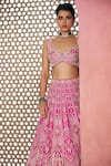 Buy_Aneesh Agarwaal_Pink , , Sequins, Zari, Designer Rani Lehenga Set _Online_at_Aza_Fashions