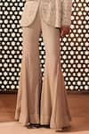Buy_Aneesh Agarwaal_Gray Net, Silk, Chiffon Embroidery V-neck Jacket And Sharara Set _Online_at_Aza_Fashions