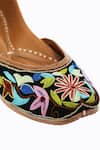 NR By Nidhi Rathi Black Multicoloured Embroidered Leather Juttis at Aza Fashions NR By Nidhi Rathi_Black Multicoloured Embroidered Leather Juttis _at_Aza_Fashions