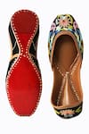 Shop NR By Nidhi Rathi Black Multicoloured Embroidered Leather Juttis at Aza Fashions Shop_NR By Nidhi Rathi_Black Multicoloured Embroidered Leather Juttis _at_Aza_Fashions