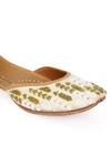 Shop_NR By Nidhi Rathi_Off White Embellished Ethnic Juttis _Online_at_Aza_Fashions