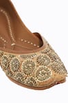 Buy_NR By Nidhi Rathi_Beige Embellished Leather Ethnic Juttis _Online_at_Aza_Fashions