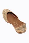 NR By Nidhi Rathi_Beige Embellished Leather Ethnic Juttis _at_Aza_Fashions