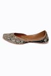 Buy_NR By Nidhi Rathi_Black Embellished Leather Ethnic Juttis _Online_at_Aza_Fashions