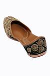 NR By Nidhi Rathi_Black Embellished Leather Ethnic Juttis _at_Aza_Fashions