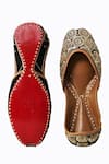 Shop_NR By Nidhi Rathi_Black Embellished Leather Ethnic Juttis _at_Aza_Fashions