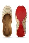 Shop_NR By Nidhi Rathi_Gold Embellished Leather Ethnic Juttis _at_Aza_Fashions