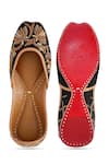 Shop_NR By Nidhi Rathi_Black Embroidered Square-toe Velvet Juttis _at_Aza_Fashions