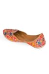 Buy_NR By Nidhi Rathi_Red Printed Embellished Square-toe Mojaris _Online_at_Aza_Fashions