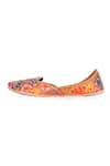 NR By Nidhi Rathi_Red Printed Embellished Square-toe Mojaris _at_Aza_Fashions